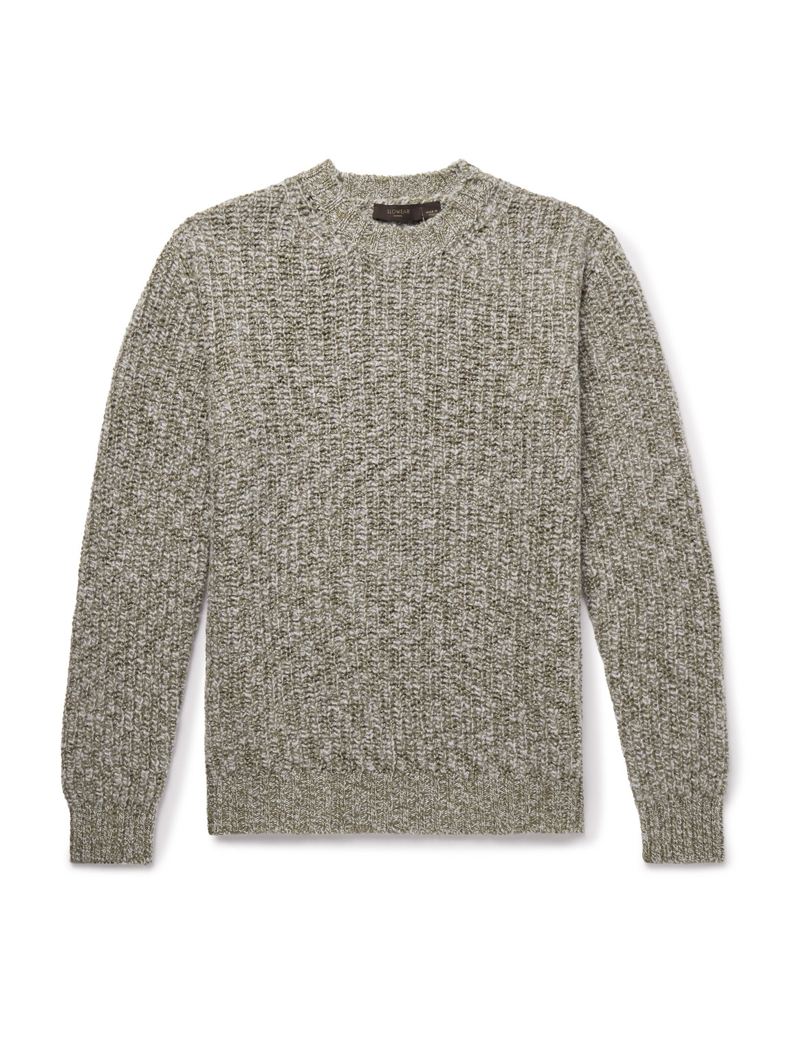 Incotex - Zanone Ribbed Brushed-Wool Sweater - Men - Green - IT 56 von Incotex