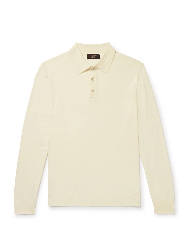 Incotex - Zanone Slim-Fit Flexwool Polo Shirt - Men - Neutrals - IT 44 von Incotex