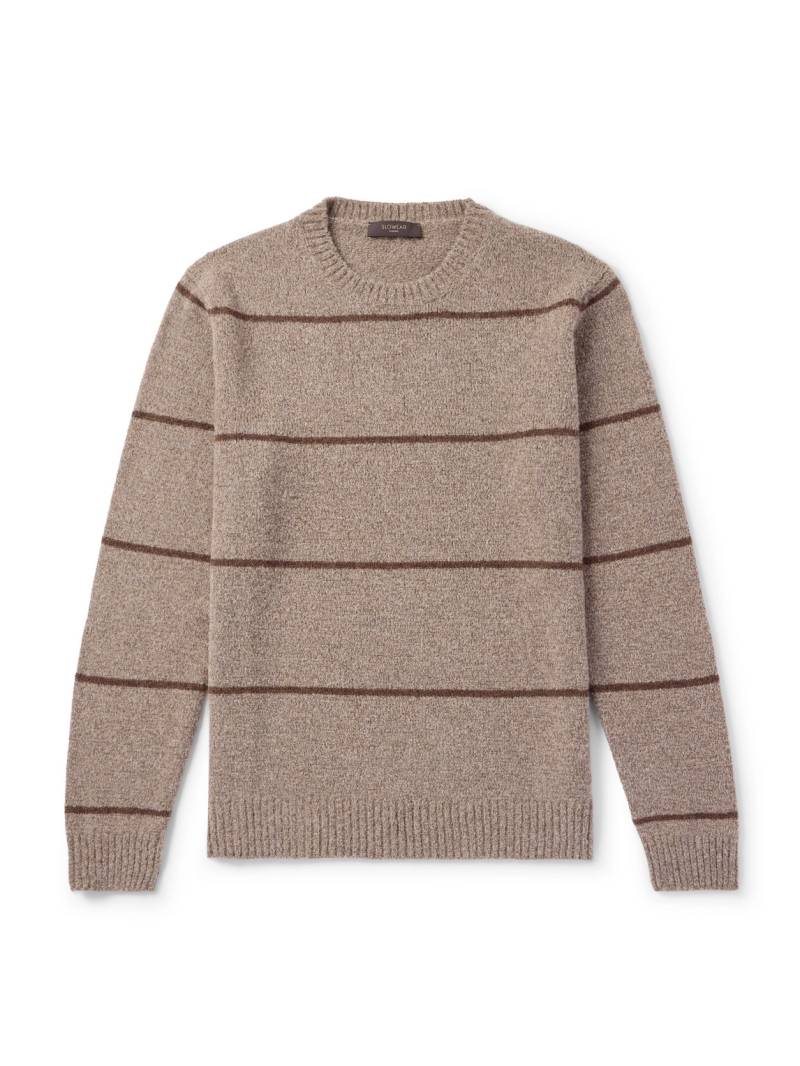 Incotex - Zanone Striped Virgin Wool-Blend Sweater - Men - Brown - IT 46 von Incotex