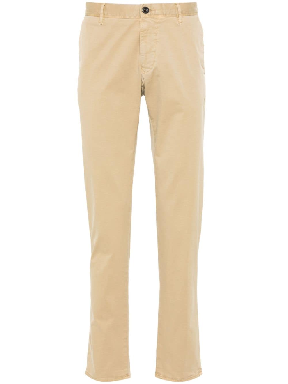 Incotex logo-embroidered twill trousers - Nude von Incotex