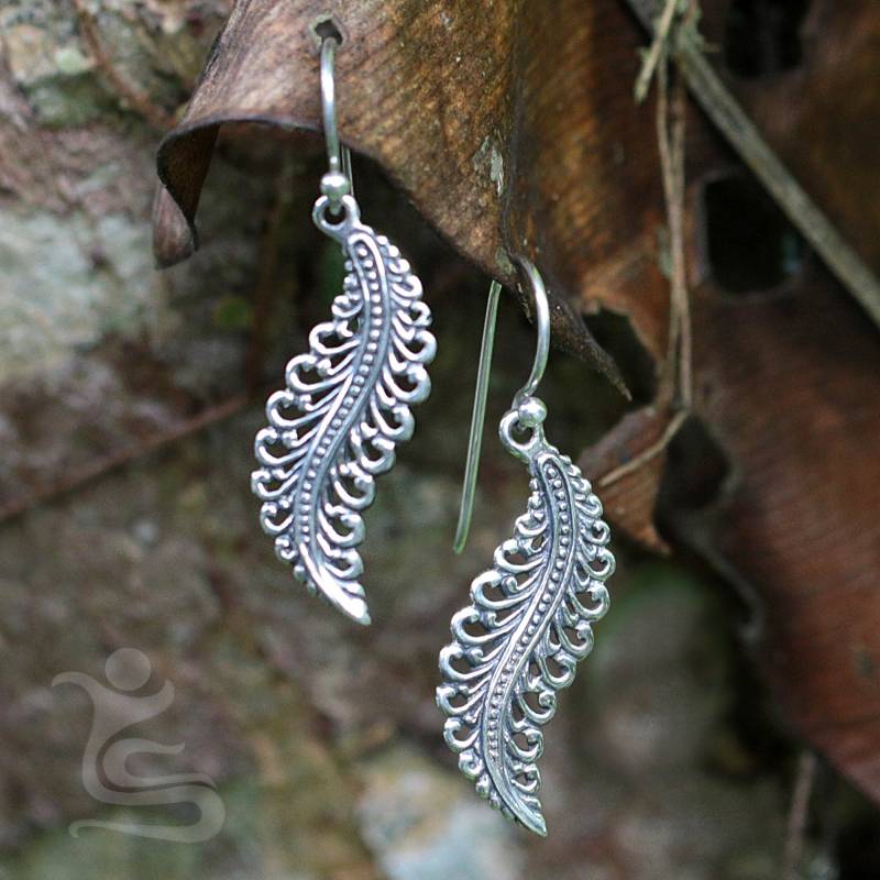 Silber Blatt Ohrringe Code Ier007 von IndahLunaBali