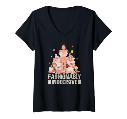 Damen Fashionably Indecisive T-Shirt mit V-Ausschnitt Damen Fashionably Indecisive T-Shirt mit V-Ausschnitt von Indecisive Fashionably Libra Zodiac Horoscop