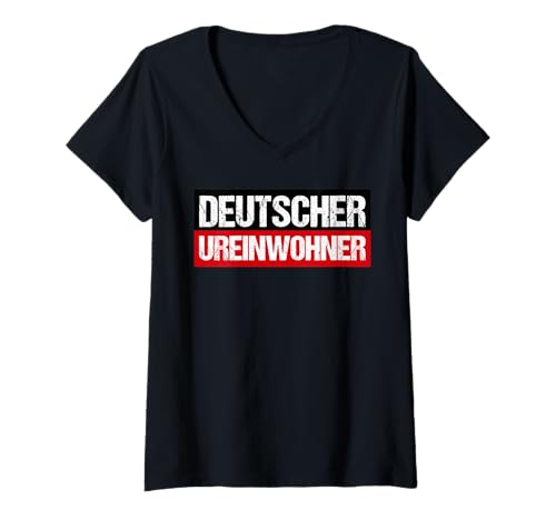 Damen Deutscher Ureinwohner - Indigener Deutscher deutsch T-Shirt mit V-Ausschnitt Damen Deutscher Ureinwohner - Indigener Deutscher deutsch T-Shirt mit V-Ausschnitt von Indi-German