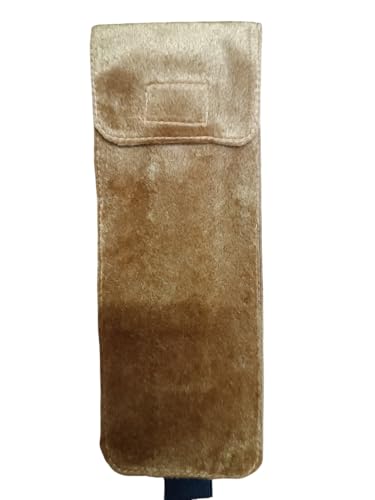 Indian Consigners Goldener Samt-Stifthalter mit verstellbarem Riemen, Premium-Stiftschlaufe für Notizbücher, Tagebücher und Planer, luxuriöse goldene Schreibwarentasche von Indian Consigners