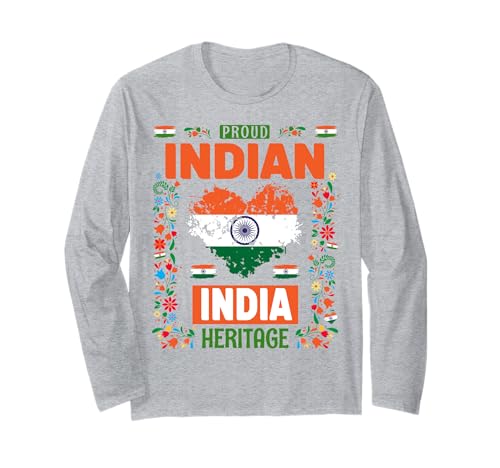 Indien-Flaggen-Kostüm-Outfit Idee für Frauen, indische Flagge Langarmshirt von Indian Flag Accessories Idea For Kids & Toddlers
