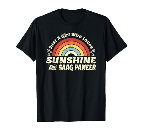 Ein Mädchen, das Sonnenschein und Saag Paneer Desi Indian liebt T-Shirt von Indian Food Gifts And Shirts
