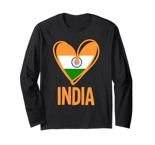Patriotische Indien Cute Heart Graphic Indian Flag Girls Kids Langarmshirt Patriotische Indien Cute Heart Graphic Indian Flag Girls Kids Langarmshirt von Indian India Flag Designs