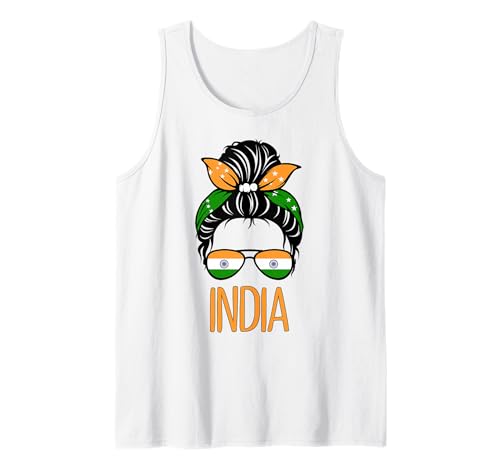 Patriotisches Indien Messy Bun Indische Flagge Mädchen Kinder Mama Tank Top Patriotisches Indien Messy Bun Indische Flagge Mädchen Kinder Mama Tank Top von Indian India Flag Designs