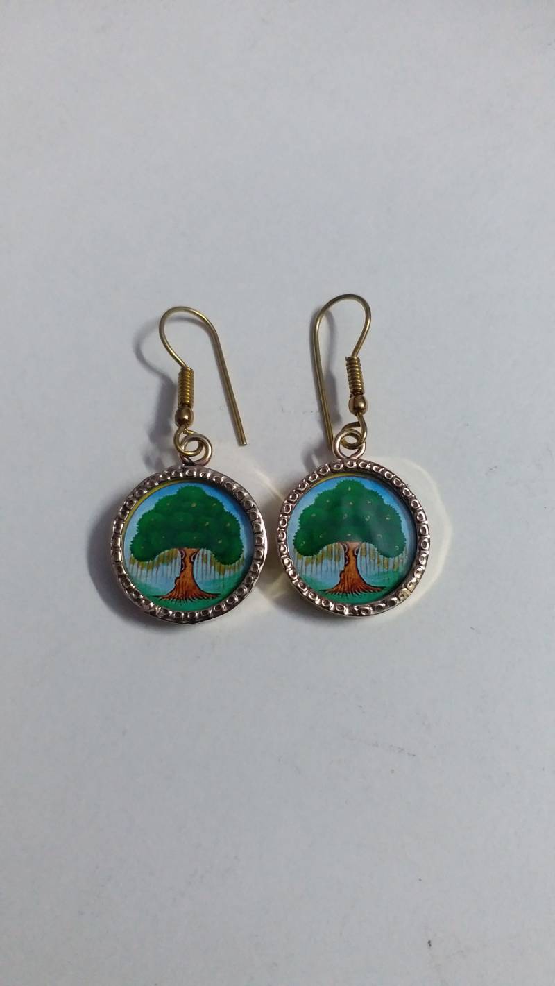 Handgemachte Gelbe Messing Baum Des Lebens Creolen Handgemachte Gelbe Messing Baum Des Lebens Creolen von IndianArtJwellery