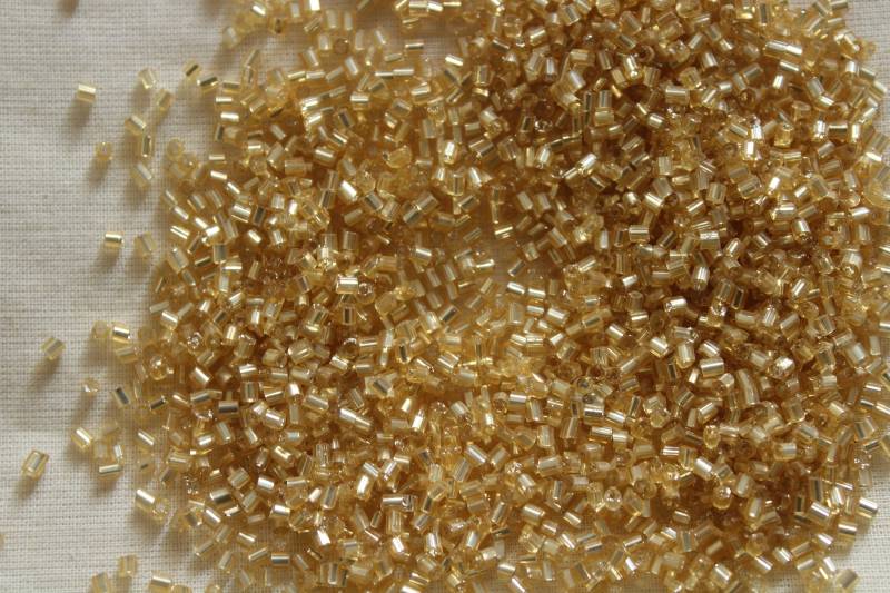 11/0 Gold Geschnittene Perlen - Silverline Sechseckschliff von IndianEmbroideryShop