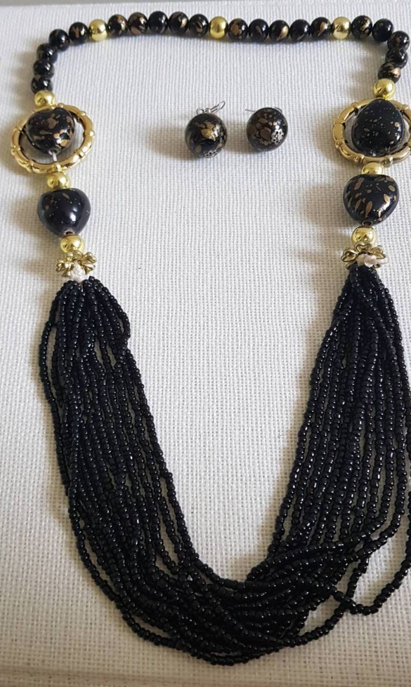 Schwarz Und Gold Schmuck Set Schwarz Und Gold Schmuck Set von IndianJewelleryFinds