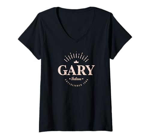 Damen Gary Indiana Modern T-Shirt mit V-Ausschnitt Damen Gary Indiana Modern T-Shirt mit V-Ausschnitt von Indiana Contemporary Designs