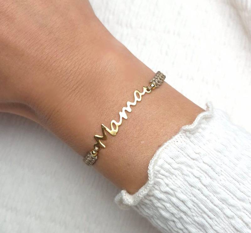 Makrameearmband Mama Armband Gold Geschenk Für Frauen Makrameearmband Mama Armband Gold Geschenk Für Frauen von IndianaRoseGold