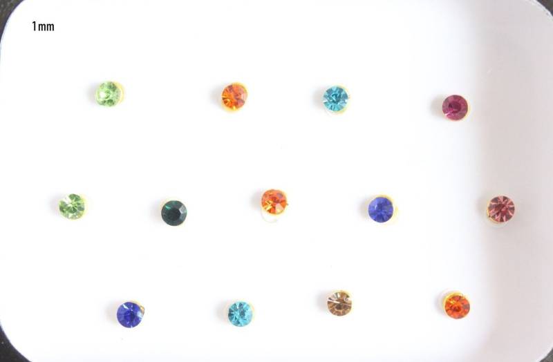 25 Mehrfarbige Gesichtsjuwelen Zum Aufkleben Crystal India Bindis von IndianartstoreShop