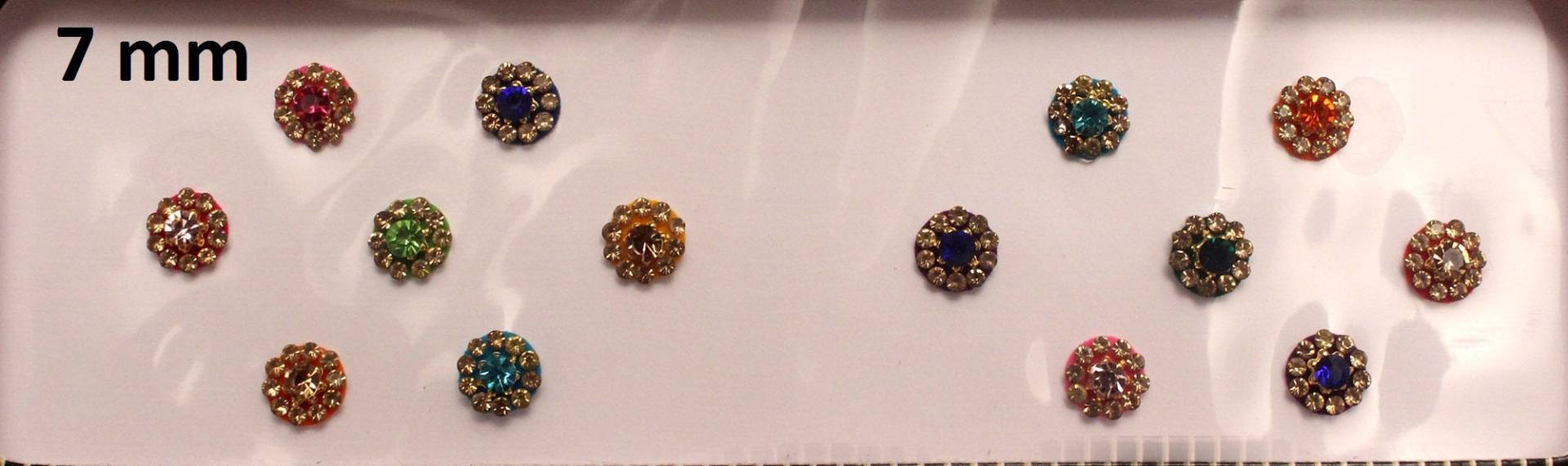 Bollywood Bindis Runde Multicolor Gesichts Juwelen Mit Gold Stein von IndianartstoreShop