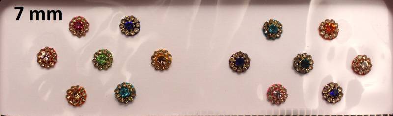 Bollywood Bindis Runde Multicolor Gesichts Juwelen Mit Gold Stein von IndianartstoreShop