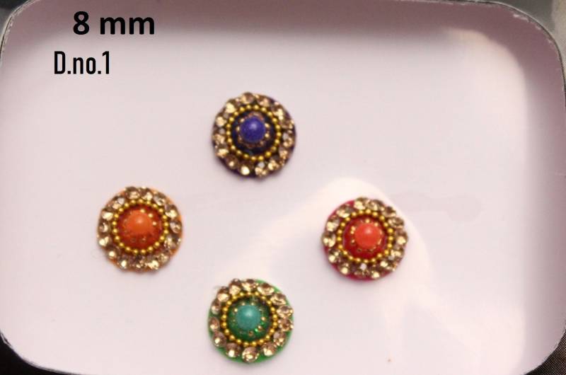 Bunte Runde Bindis Samt-Gesichtsjuwelen, Selbstklebende Aufkleber von IndianartstoreShop