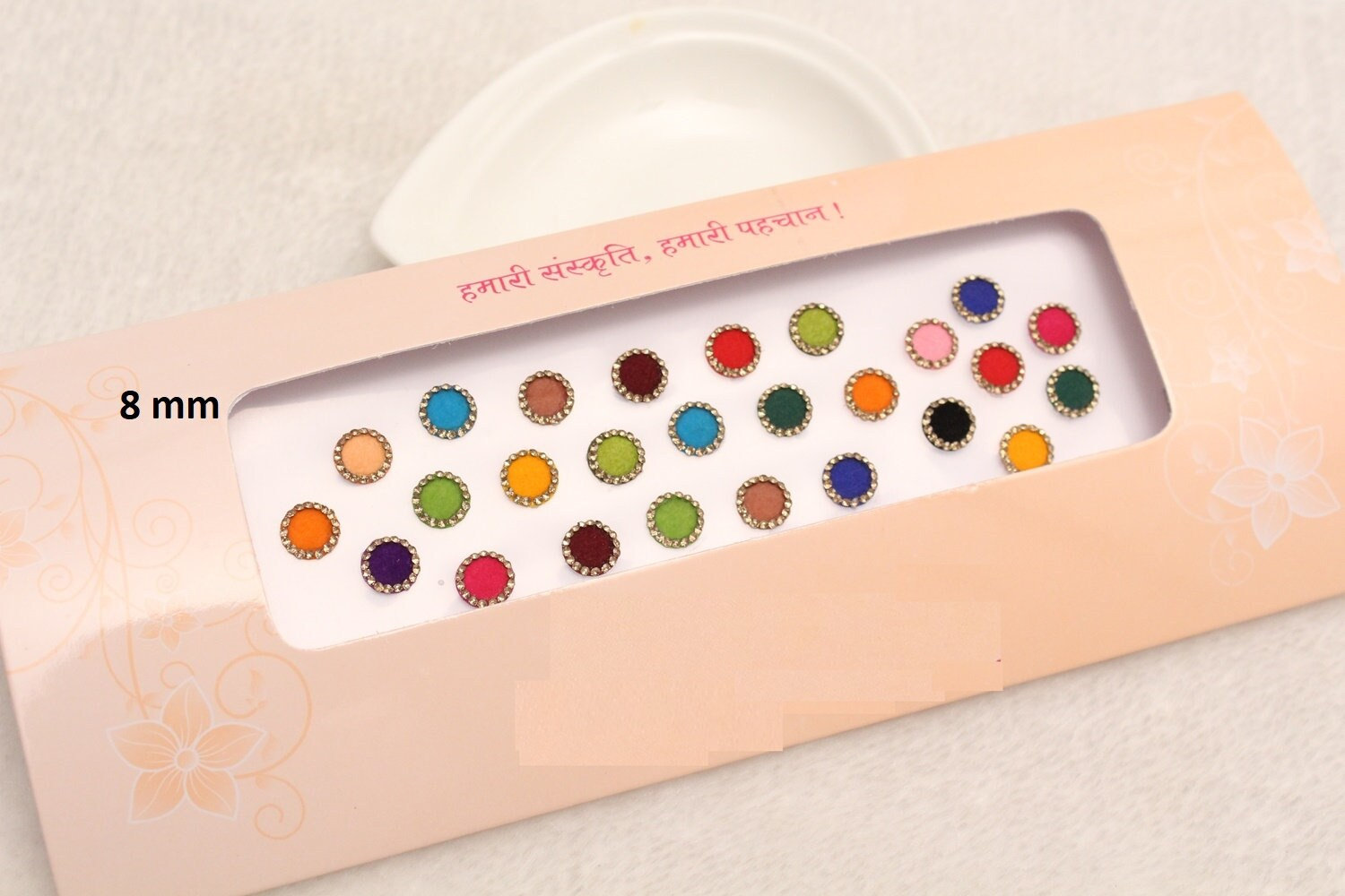 Bunte Runde Samt Bindis Goldstein Gesichtsaufkleber von IndianartstoreShop