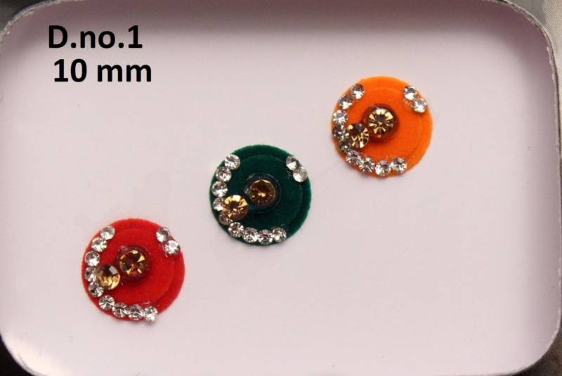 Bunte Runde Samt-Bindis Selbstklebende Gesichtsjuwelen von IndianartstoreShop