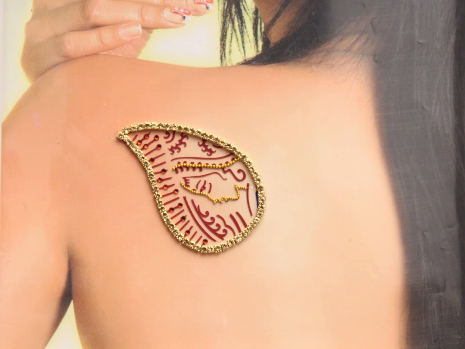 Gold Body Jewels Aufkleber Wiederverwendbare Temporäre Tattoo-Kunst von IndianartstoreShop
