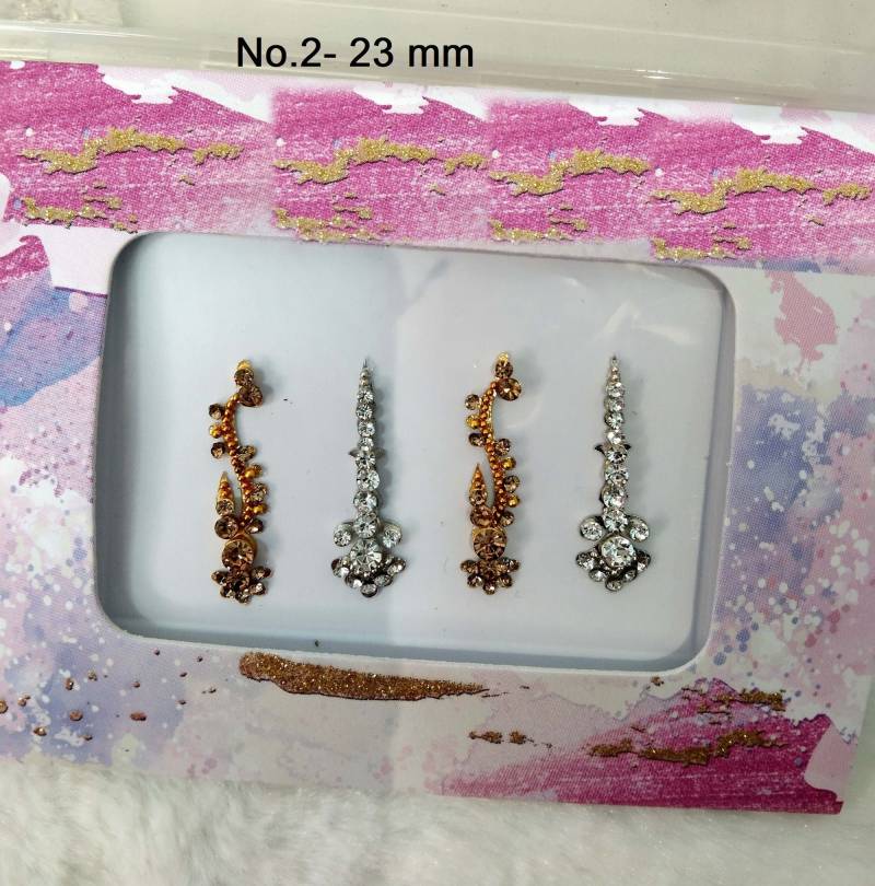 Langer Stein Bindis Silber Gold Gesichtsjuwelen, Festival Körper Kunst von IndianartstoreShop