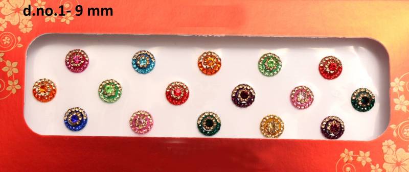 Mehrfarbige Runde Bindis Selbstklebende Gesichtsjuwelen von IndianartstoreShop
