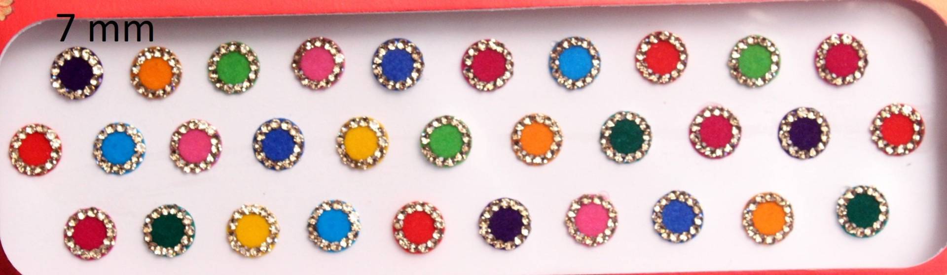 Mehrfarbige Runde Bindis Selbstklebende Gesichtsjuwelen von IndianartstoreShop