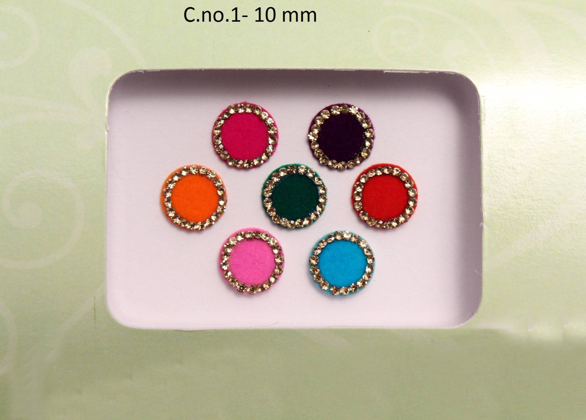 Mehrfarbige Samt Bindis Juwelen Mit Runden Gesichtern Und Goldsteinen von IndianartstoreShop