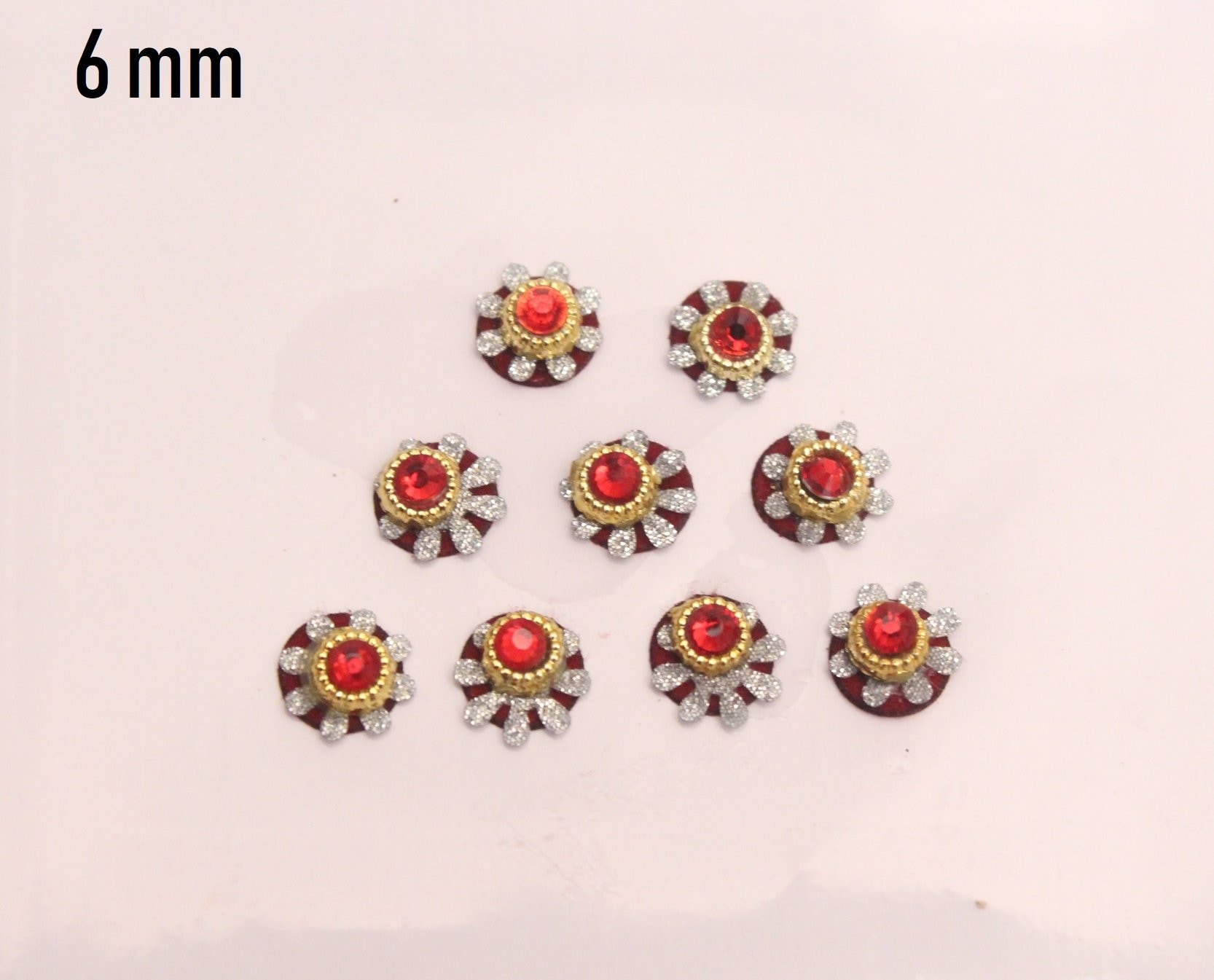 Red Maroon Runde Bindis Braut Gesichtsschmuck - Selbstklebend von IndianartstoreShop