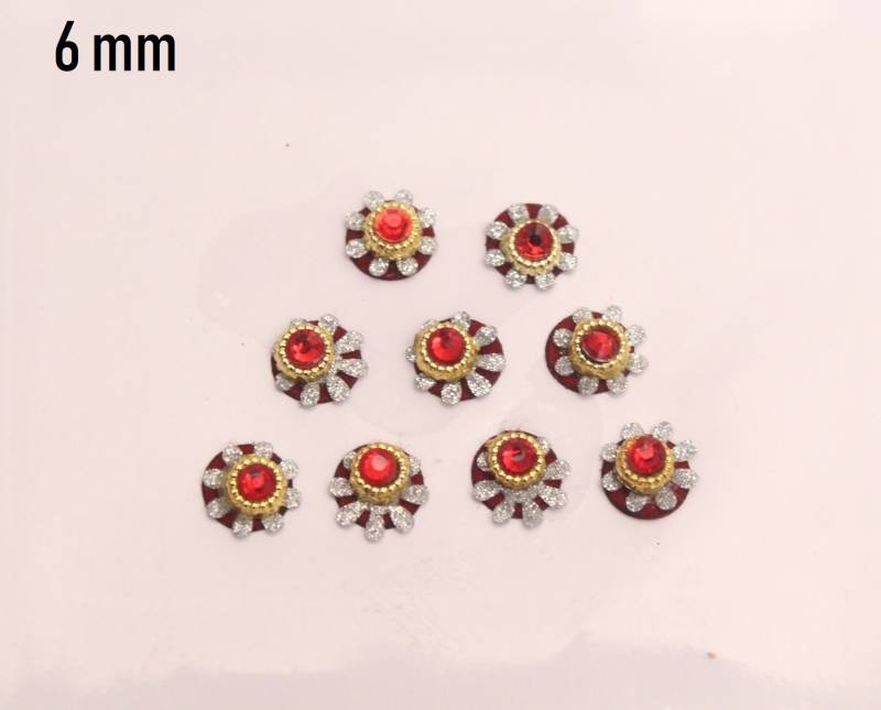 Red Maroon Runde Bindis Braut Gesichtsschmuck - Selbstklebend von IndianartstoreShop