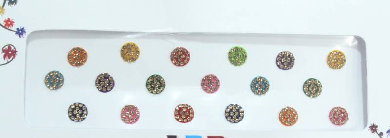 Runde Braut Bindis Gold-stein-Umriss, Samt-Aufkleber | 9 Mm von IndianartstoreShop