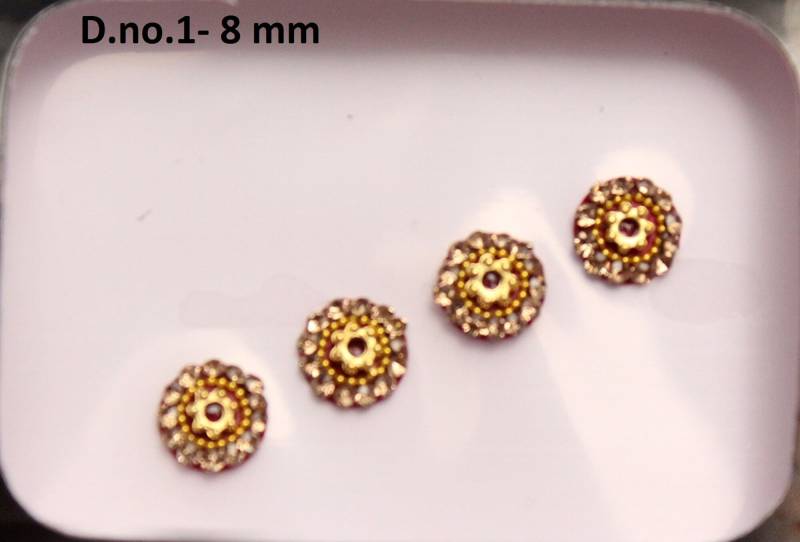 Runde Gold Bindis Selbstklebende Gesichtsjuwelen, 7-8 Mm von IndianartstoreShop