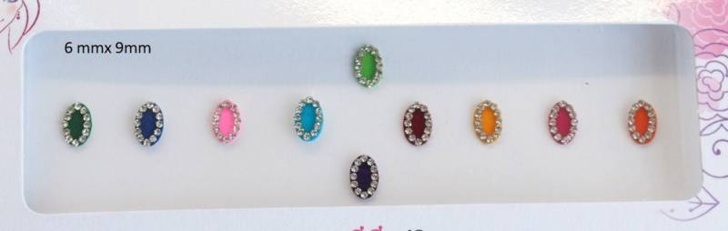 Ovales Gesicht Bindi Aufkleber, Bunte Braut Bindis, Bollywood Schmuck von IndianartstoreShop