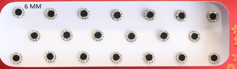 Schwarz Samt Bindis Mit Silber Stein Umriss Selbstklebende Gesichtsjuwelen von IndianartstoreShop