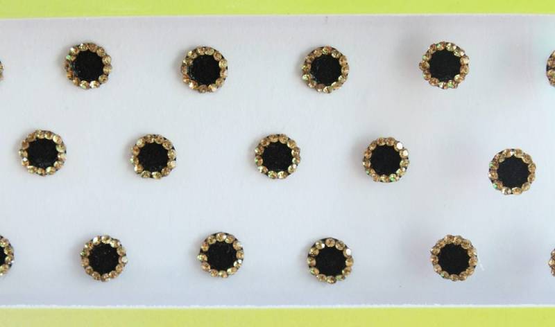 Schwarze Samt Bindis Mit Goldstein Umriss - Gesichts Juwelen von IndianartstoreShop