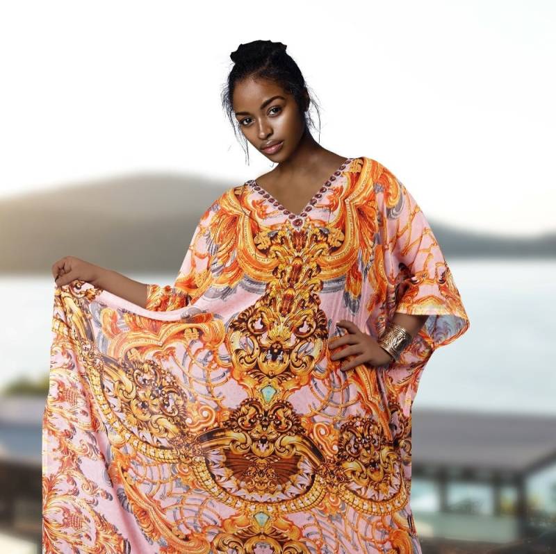 Designer Kaftan Regular Wear Maxikleid Für Frauen in Voller Länge Damen von Indianastores