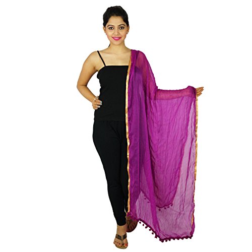 Chiffon Mischung Indische Schals Frauen tragen Stola-Ansatz-Verpackung Chunni Lange Dupatta Werfen von Indianbeautifulart