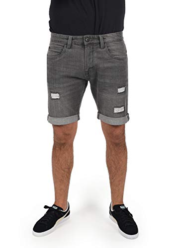 Indicode IDHallow Herren Jeans Shorts Kurze Denim Hose mit Destroyed-Optik und Stretch, Größe:L, Farbe:Light Grey (901) von Indicode