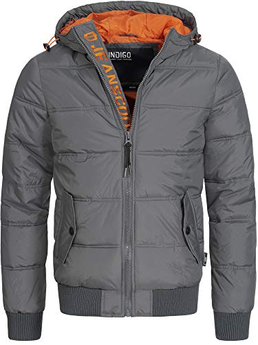 Indicode Herren Adrian ZA Steppjacke in Daunenjacken-Optik | Winterjacke Übergangsjacke Raven, M von Indicode