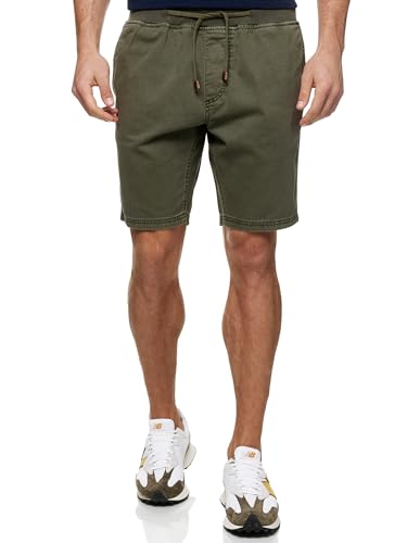 Indicode Herren Carver Chino Shorts aus Baumwolle | Bermuda Herren Chino Shorts f. Männer Grün L von Indicode