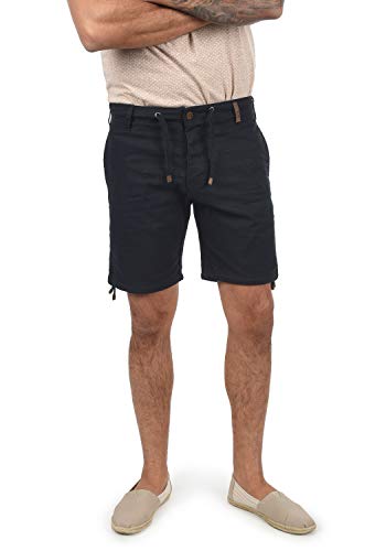 Indicode IDMoses Herren Leinenshorts Kurze Leinenhose Bermuda mit Kordel Regular Fit, Größe:L, Farbe:Black (999) von Indicode