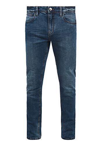 Indicode IDAldersgate Herren Jeans Hose Denim mit Stretch und Destroyed-Look Slim Fit, Größe:36/34, Farbe:Medium Indigo (869) von Indicode