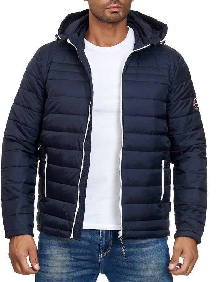 Indicode Allwetterjacke Übergangsjacke Herren - Lascelles - Abtrennbare Kapuze und Tunnelzug Jacke im Steppjacken Look - Windsicher - Ideal für Frühling und Herbst von Indicode