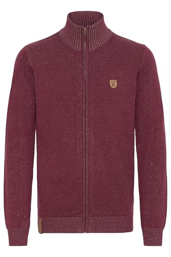Indicode IDAndy Herren Strickjacke Cardigan Grobstrick Pullover mit Stehkragen Reißverschluss Baumwollmischung Regular fit, Größe:M, Farbe:Wine (227) von Indicode
