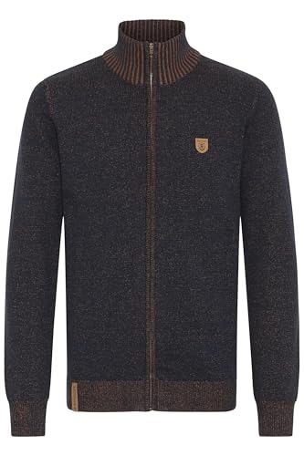 Indicode IDAndy Herren Strickjacke Cardigan Grobstrick Pullover mit Stehkragen Reißverschluss Baumwollmischung Regular fit, Größe:L, Farbe:Navy (400) von Indicode