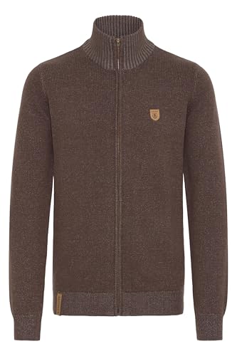 Indicode IDAndy Herren Strickjacke Cardigan Grobstrick Pullover mit Stehkragen Reißverschluss Baumwollmischung Regular fit, Größe:S, Farbe:Dark Brown (020) von Indicode