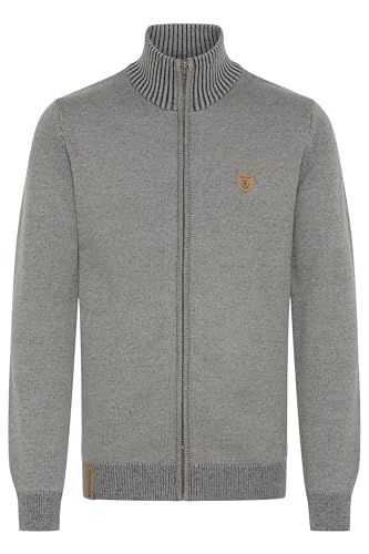 Indicode IDAndy Herren Strickjacke Cardigan Grobstrick Pullover mit Stehkragen Reißverschluss Baumwollmischung Regular fit, Größe:S, Farbe:Grey Mix (914) von Indicode