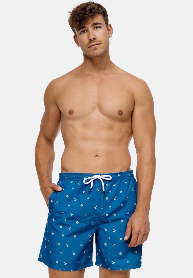 Indicode Badeshorts Maya mit detailreichem Muster, elastischer Bund mit Kordelzug von Indicode