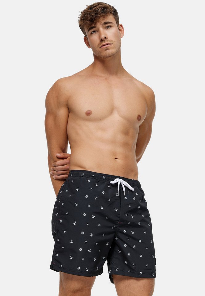 Indicode Badeshorts Maya mit detailreichem Muster, elastischer Bund mit Kordelzug von Indicode