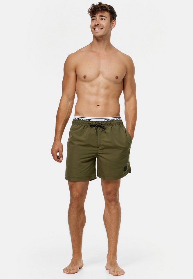 Indicode Badeshorts Herren Solomon Schwimmshorts Männer mit elastischem Bund und Kordelzug von Indicode